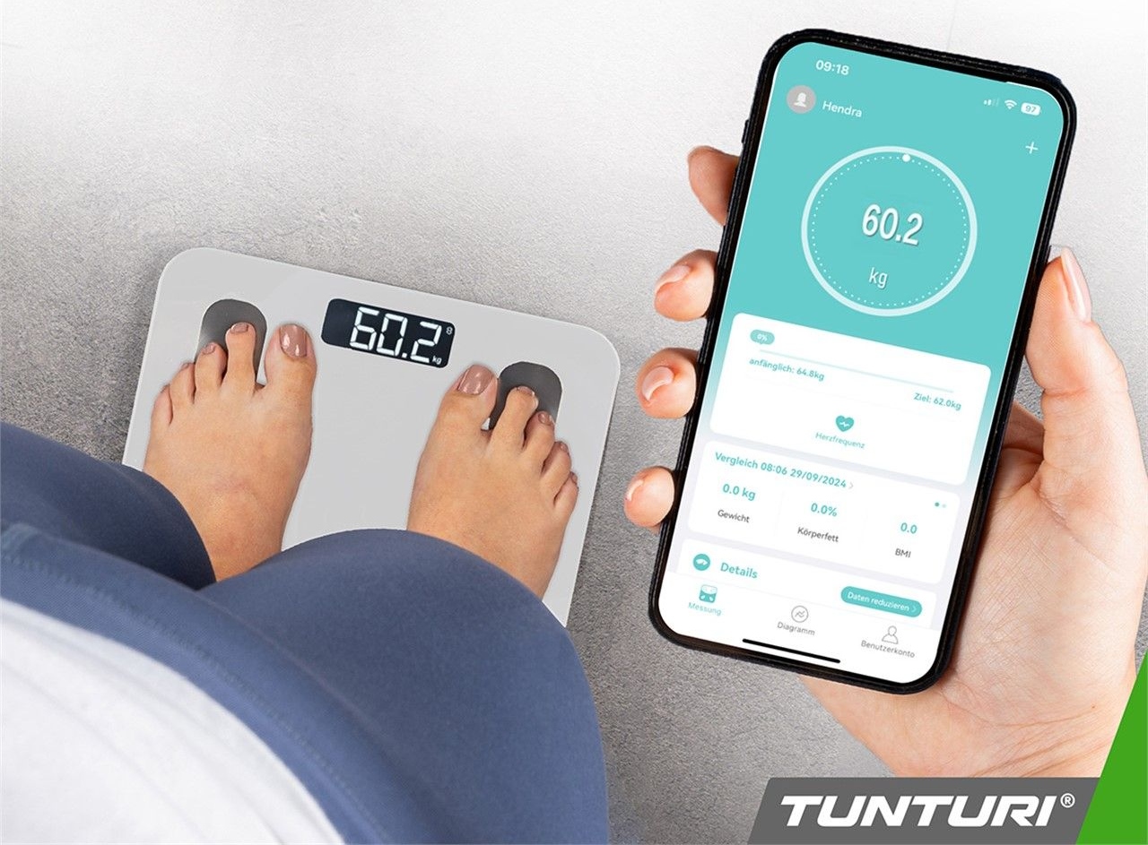 Tunturi SC30 Intelligente Analyse-Waage mit APP