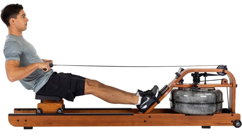 Fluid Rower Viking PRO V + SPH Wasser Holz Rudergerät Dual Rail