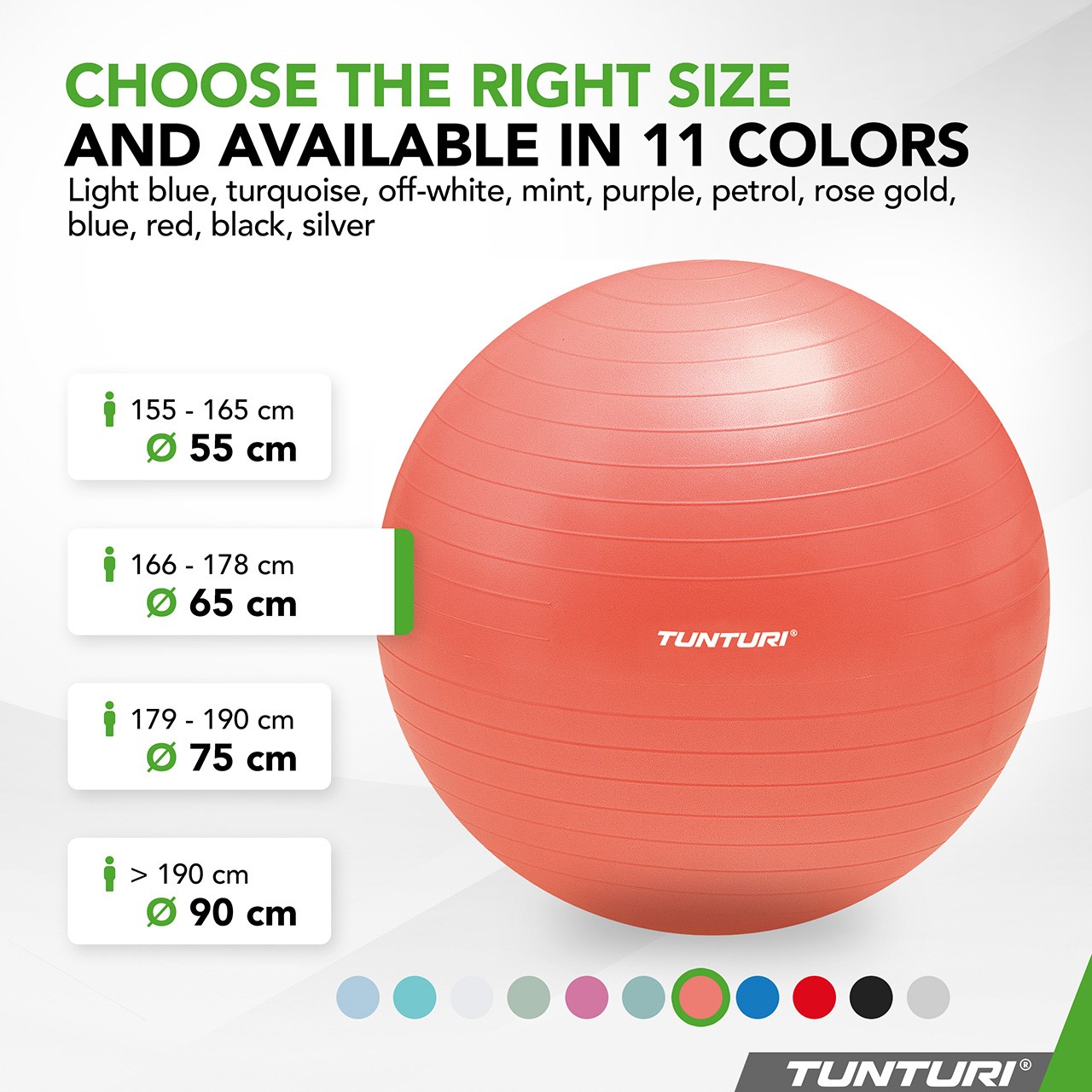 Tunturi Gym Ball - Fitnessball reissfest ABS 65 cm Orange