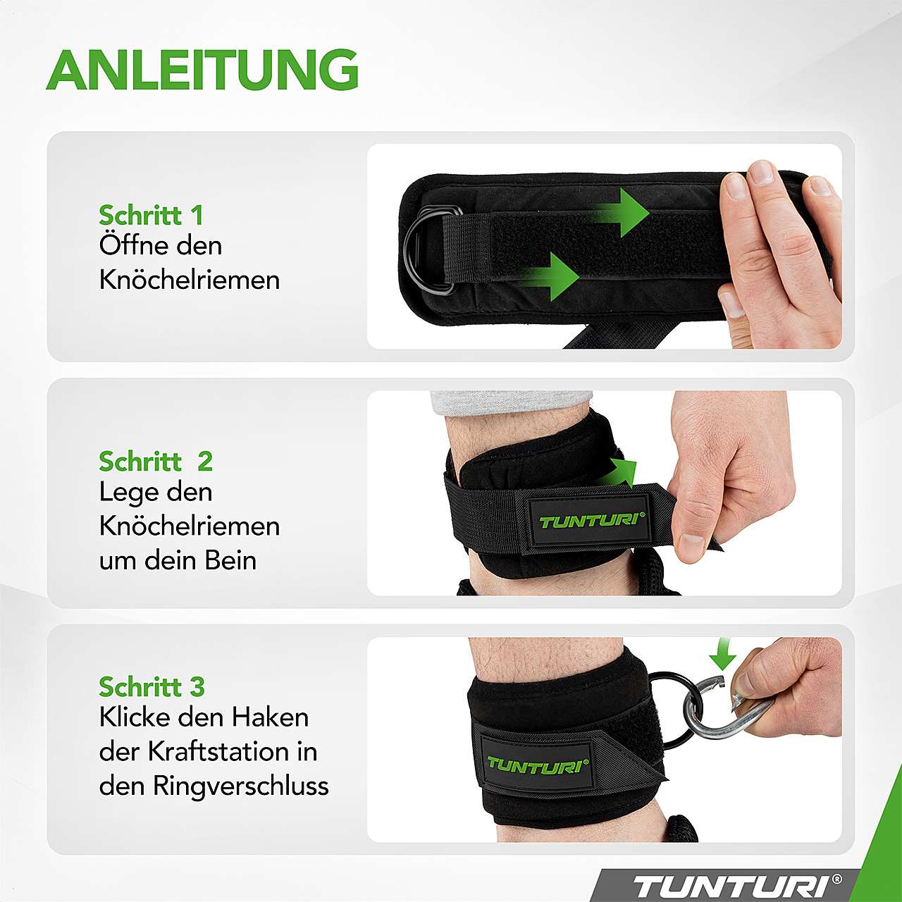 Tunturi Ankle Strap für Kabelzug Schwarz