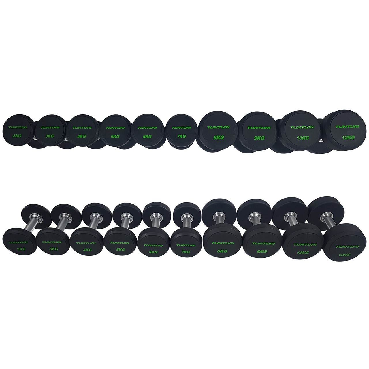 Tunturi PRO PU Dumbbell Set 2 - 12 kg