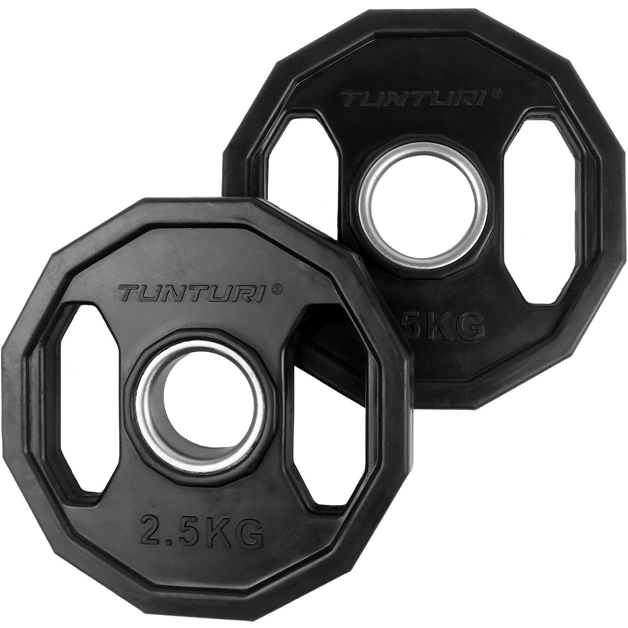 Rubber Covered 2.5 kg Tunturi Weight Plate Pair 50 mm