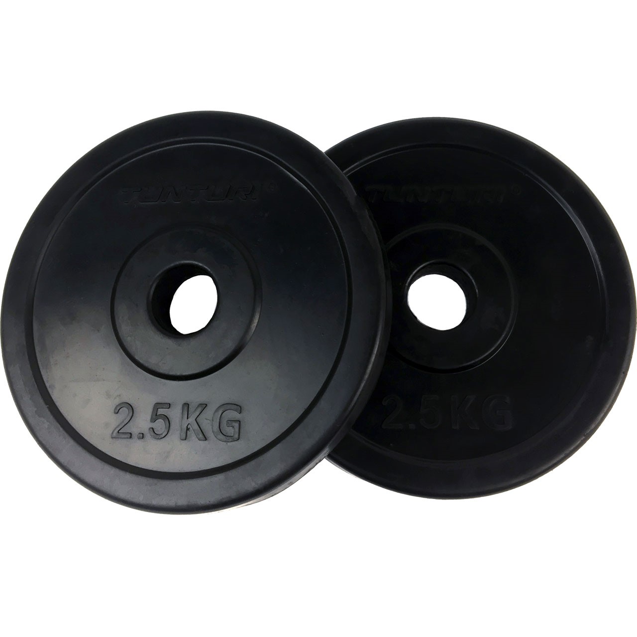 Rubber Coated 2.5 kg Tunturi Weight Disc Pair 30 mm
