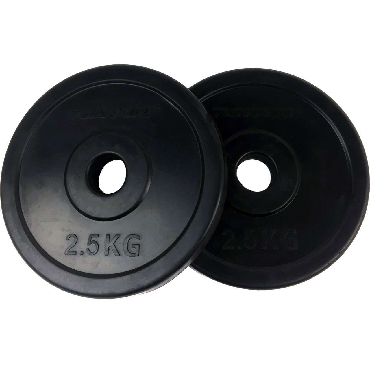 Tunturi 2.5 kg paire de disques d'haltères 30 mm revêtement en caoutchouc Tunturi 2.5 kg paire de disques d'haltères 30 mm revêtement en caoutchouc