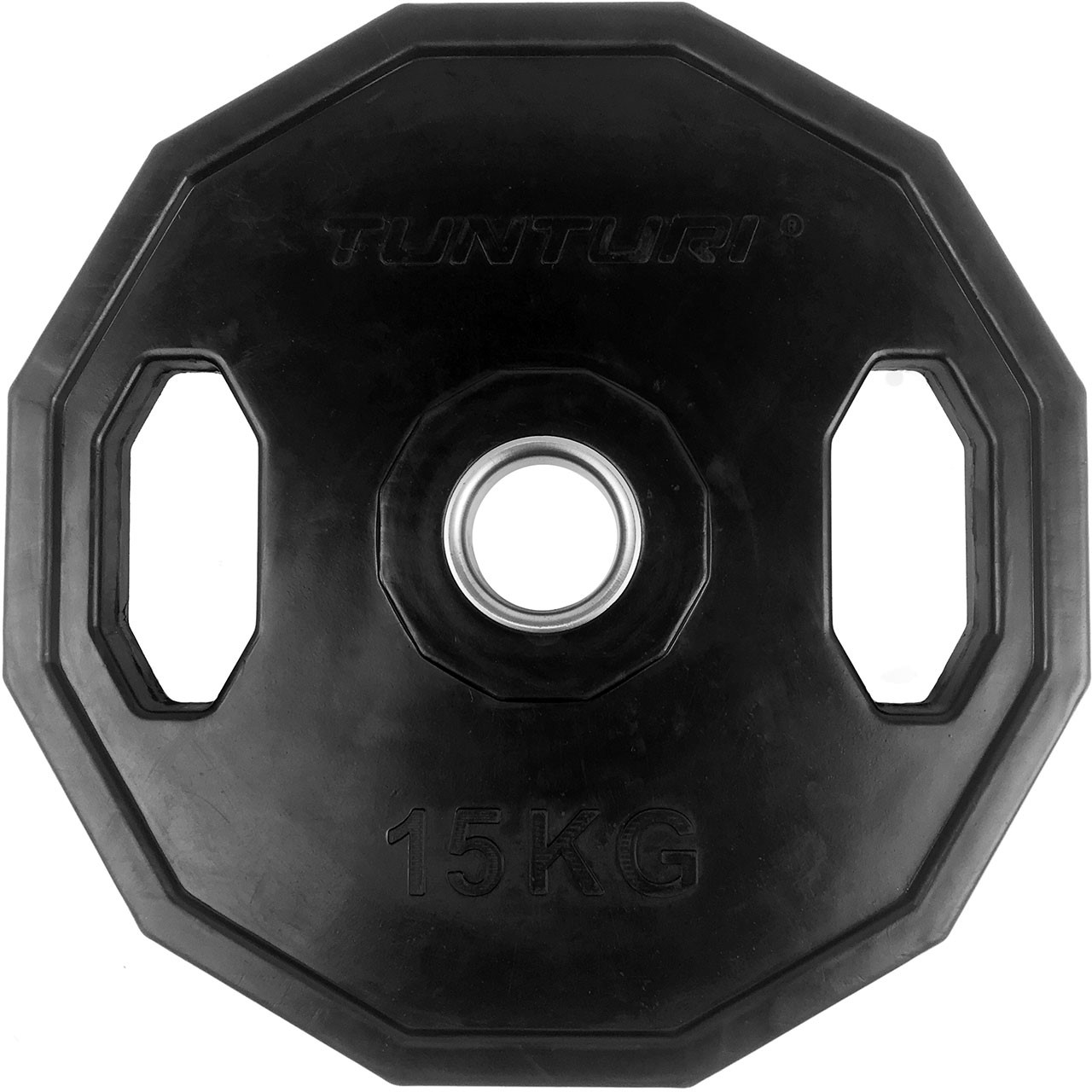 Rubber Covered 15 kg Tunturi Weight Plate 50 mm