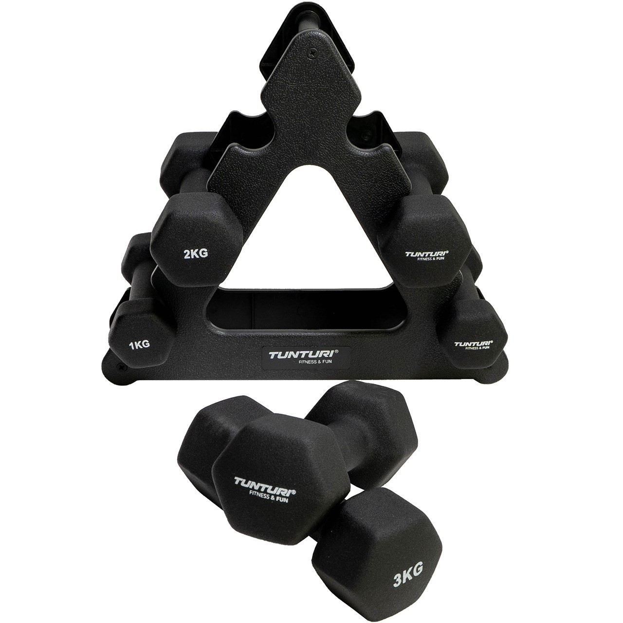 Neoprene Dumbbells Set with Stand from Tunturi