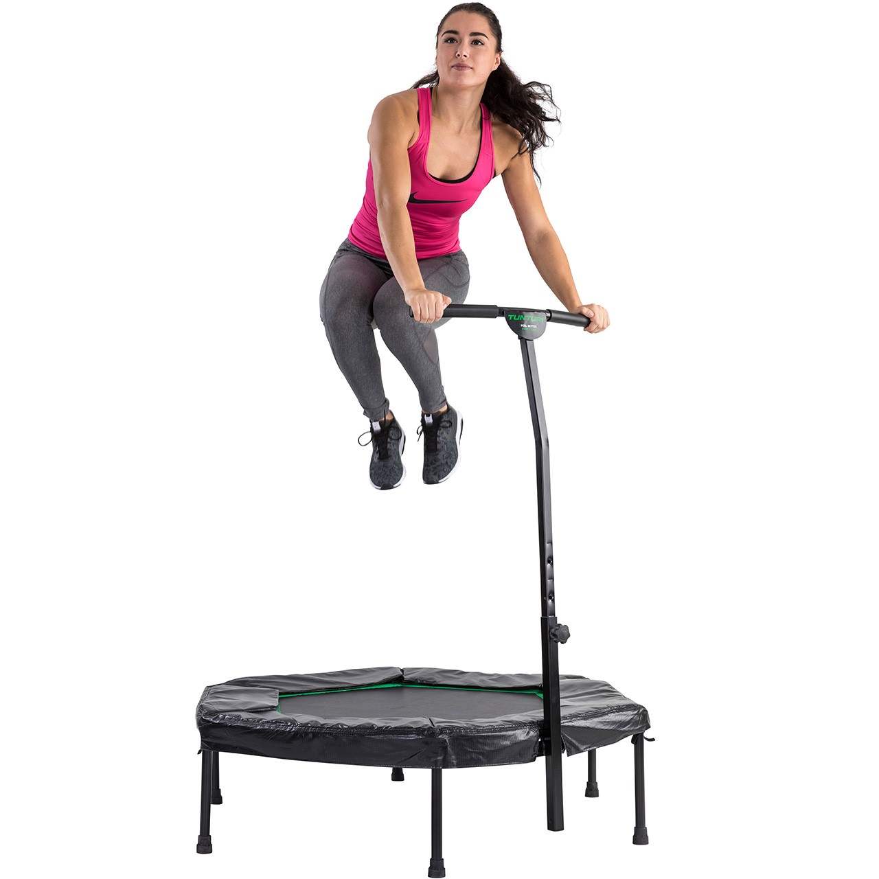 Tunturi Hexagon Fitness Trampoline with Removable and Adjustable Handle