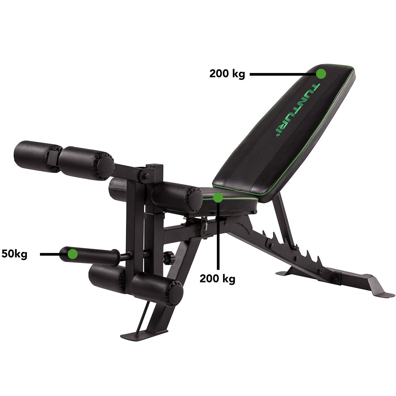 Tunturi Adustable Utility Weight Bench with Ab and Leg Trainer UB60