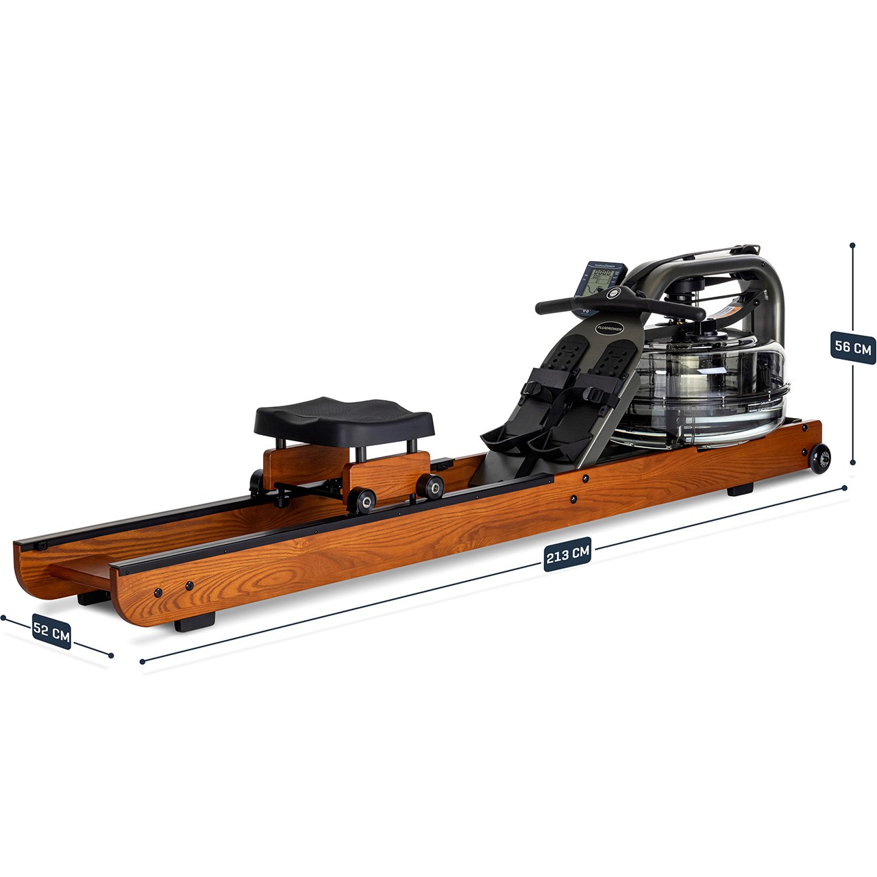Fluid Rower Apollo PRO V  Wooden Water Rowing Machine Dual Rail