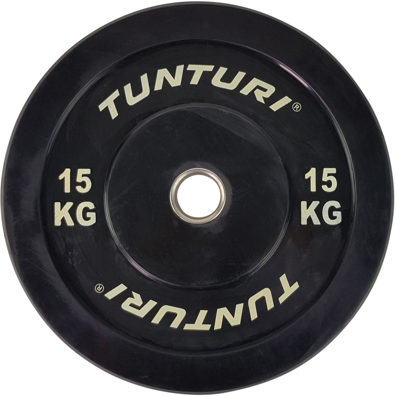 Tunturi 15 kg disque d'haltères 50 mm revêtement en caoutchouc  Tunturi 15 kg disque d'haltères 50 mm revêtement en caoutchouc