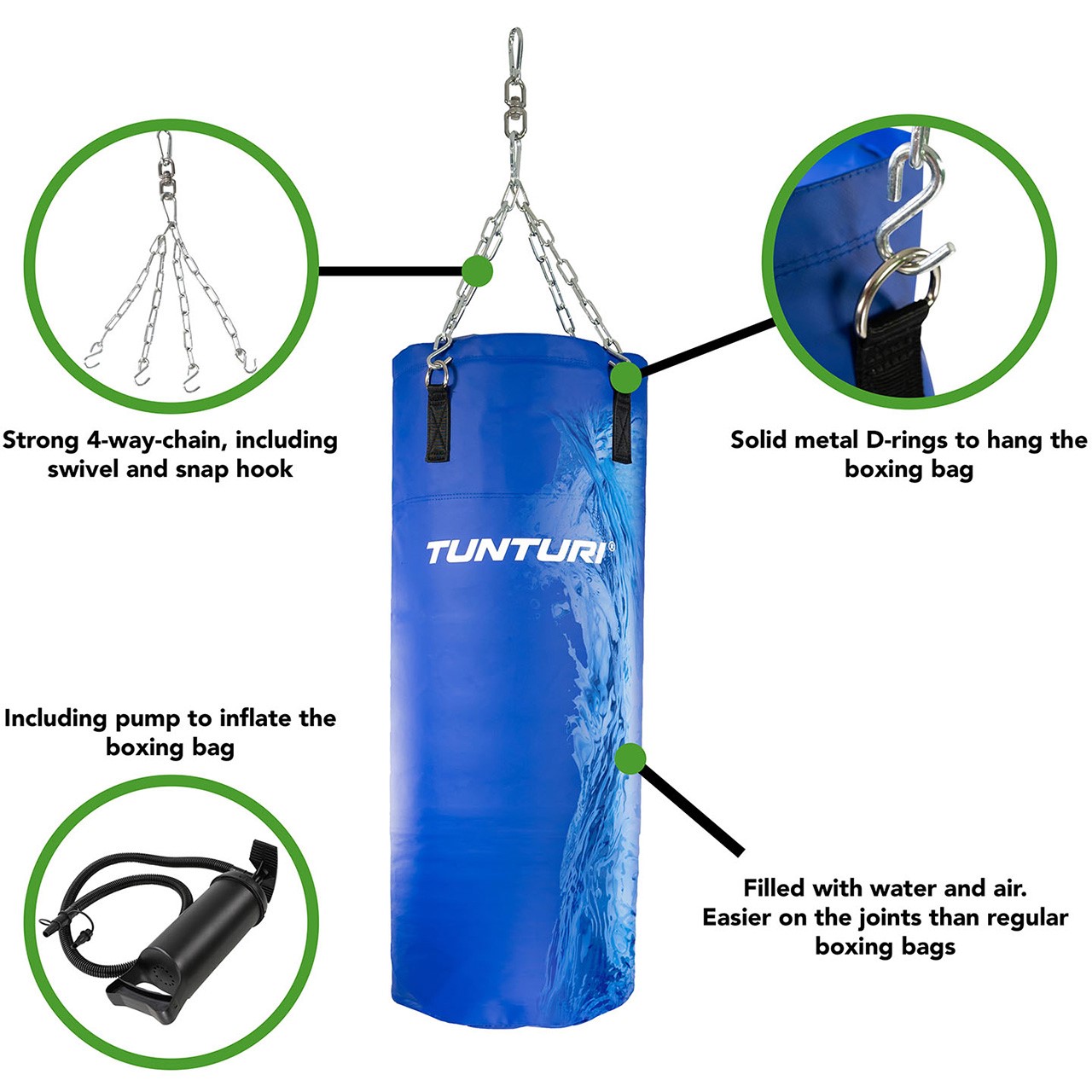 Tunturi Water Boxing Bag 150 cm 50 kg