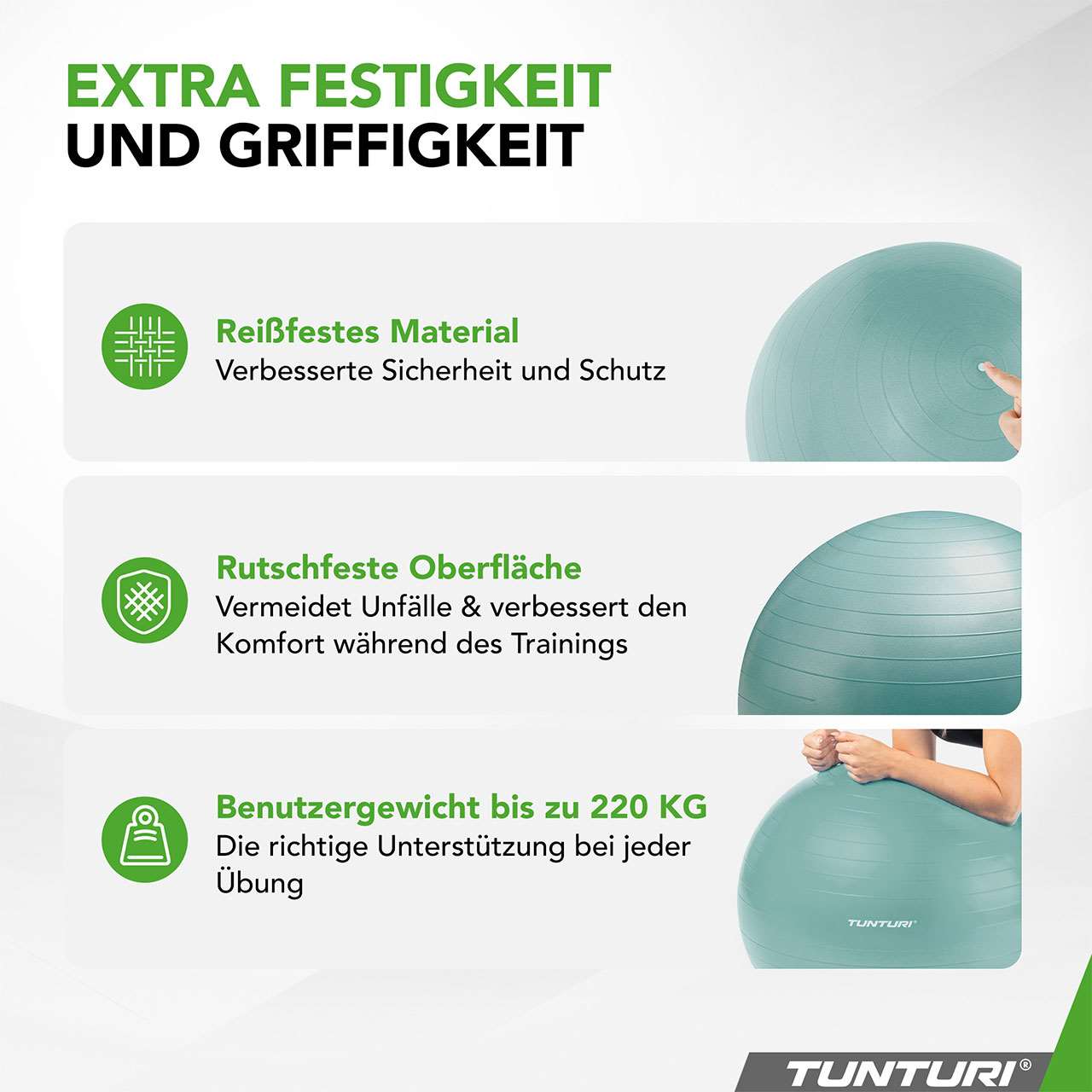 Tunturi ABS Gym Ball Anti Burst 65 cm Petrol Blue