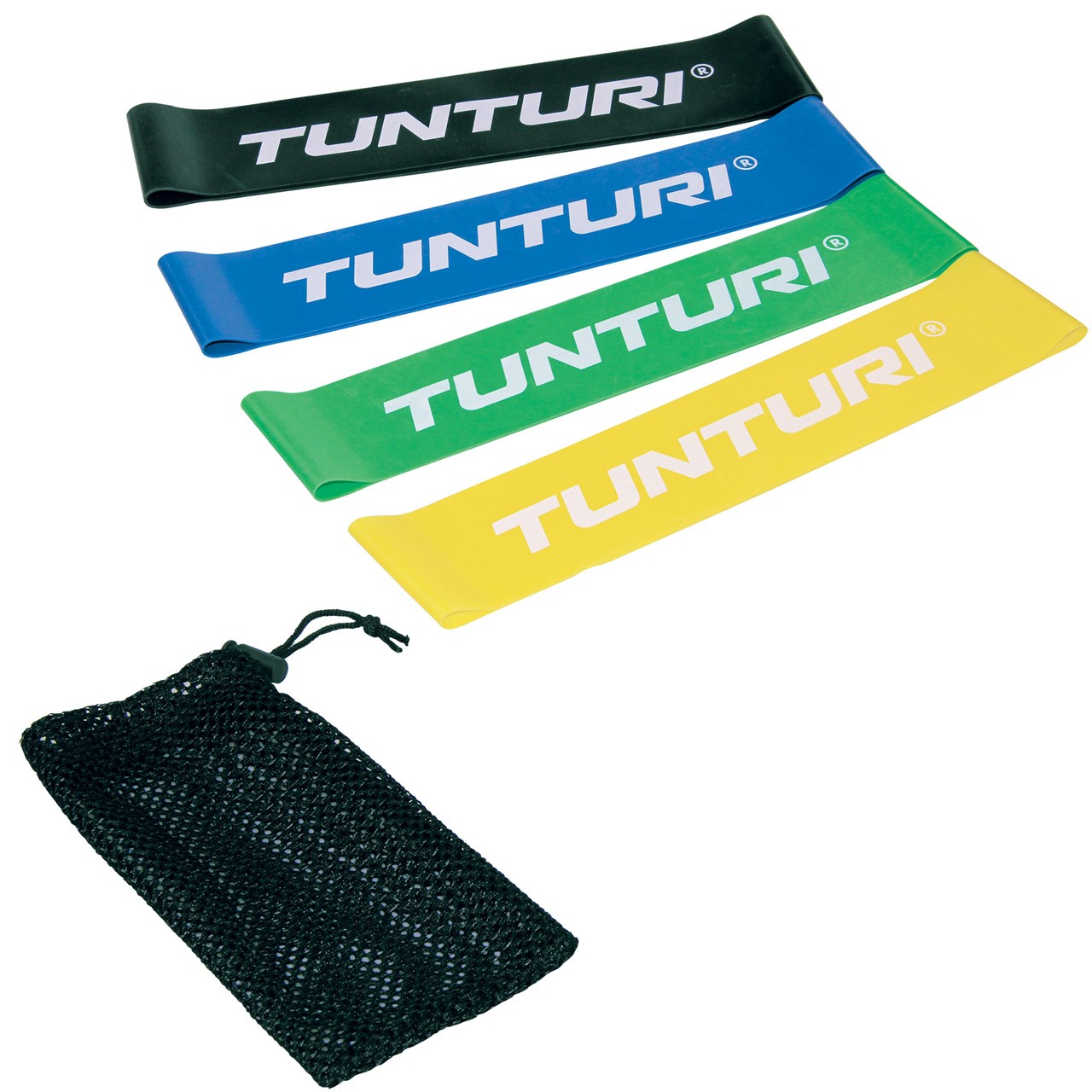 Tunturi Resistance Band Set – Latex Exercise Bands with Bag