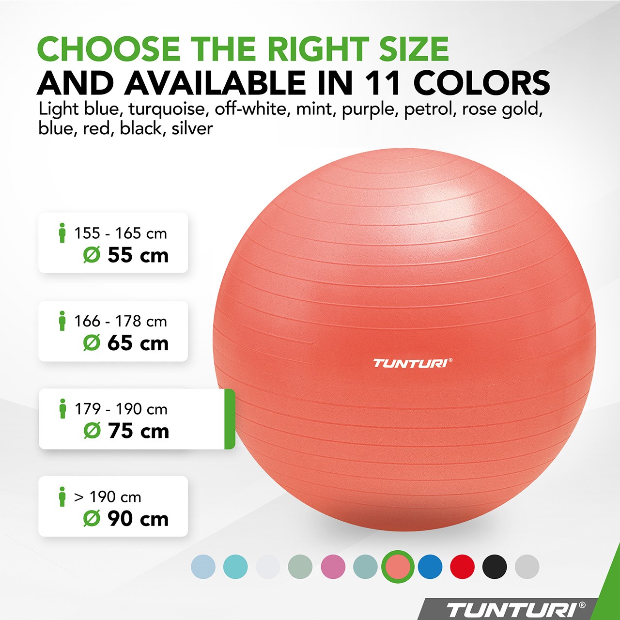 Tunturi Gym Ball - Fitnessball reissfest ABS 75 cm Orange