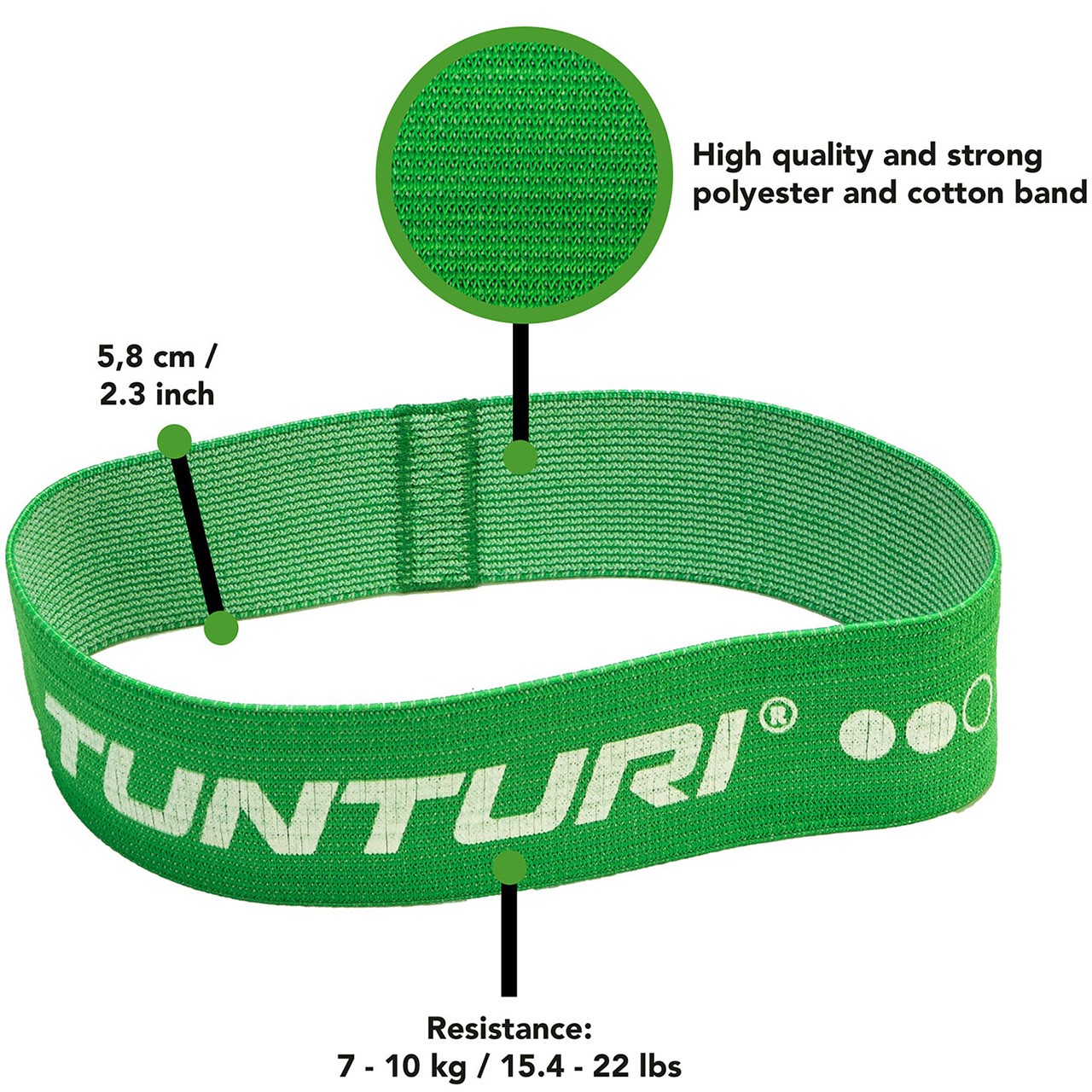 Medium Textile Tunturi Resistance Band Eco Friendly