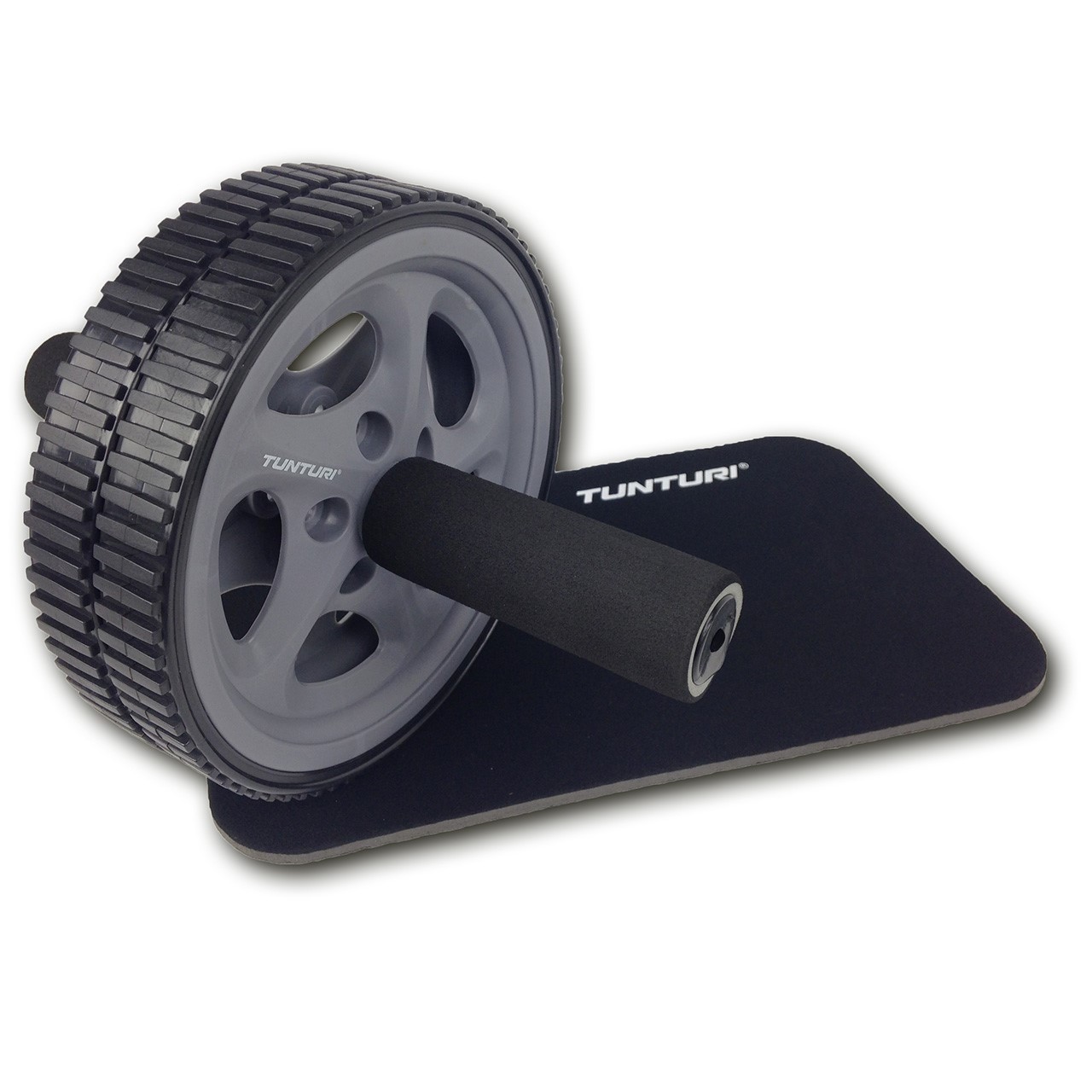 Tunturi Double Exercise Wheel Deluxe Ab Roller with Mat Tunturi Double Exercise Wheel Deluxe Ab Roller with Mat