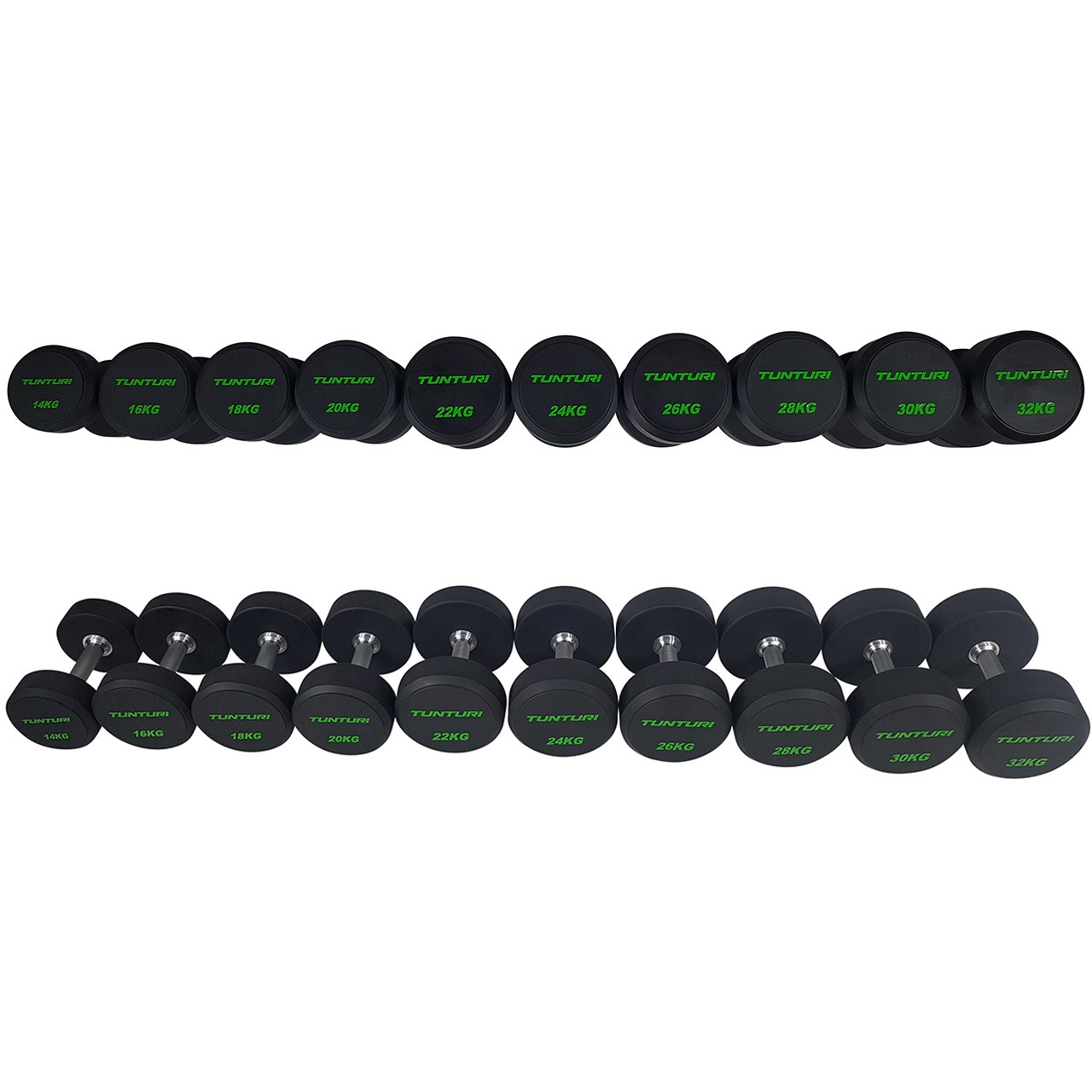 Tunturi PRO PU Dumbbell Set 14 - 32 kg
