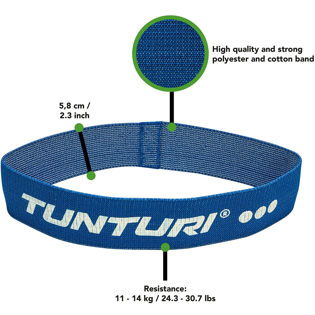Textile Tunturi Resistance Band Set 3 Pieces Eco Friendly