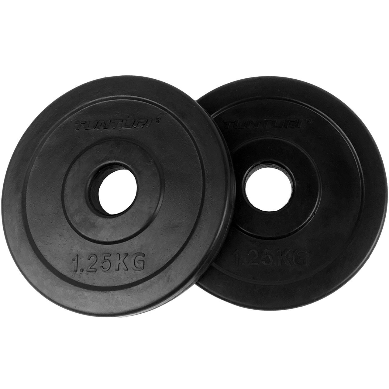 Rubber Coated 1.25 kg Tunturi Weight Disc Pair 30 mm