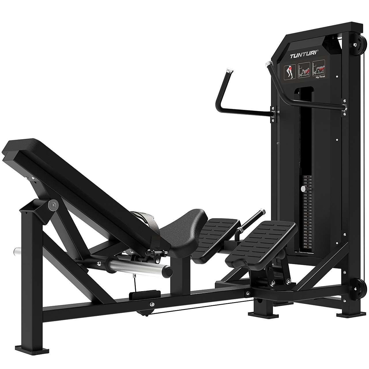 Tunturi Platinum Hip Thrust Hüfttrainer mit Gewichtsstapel