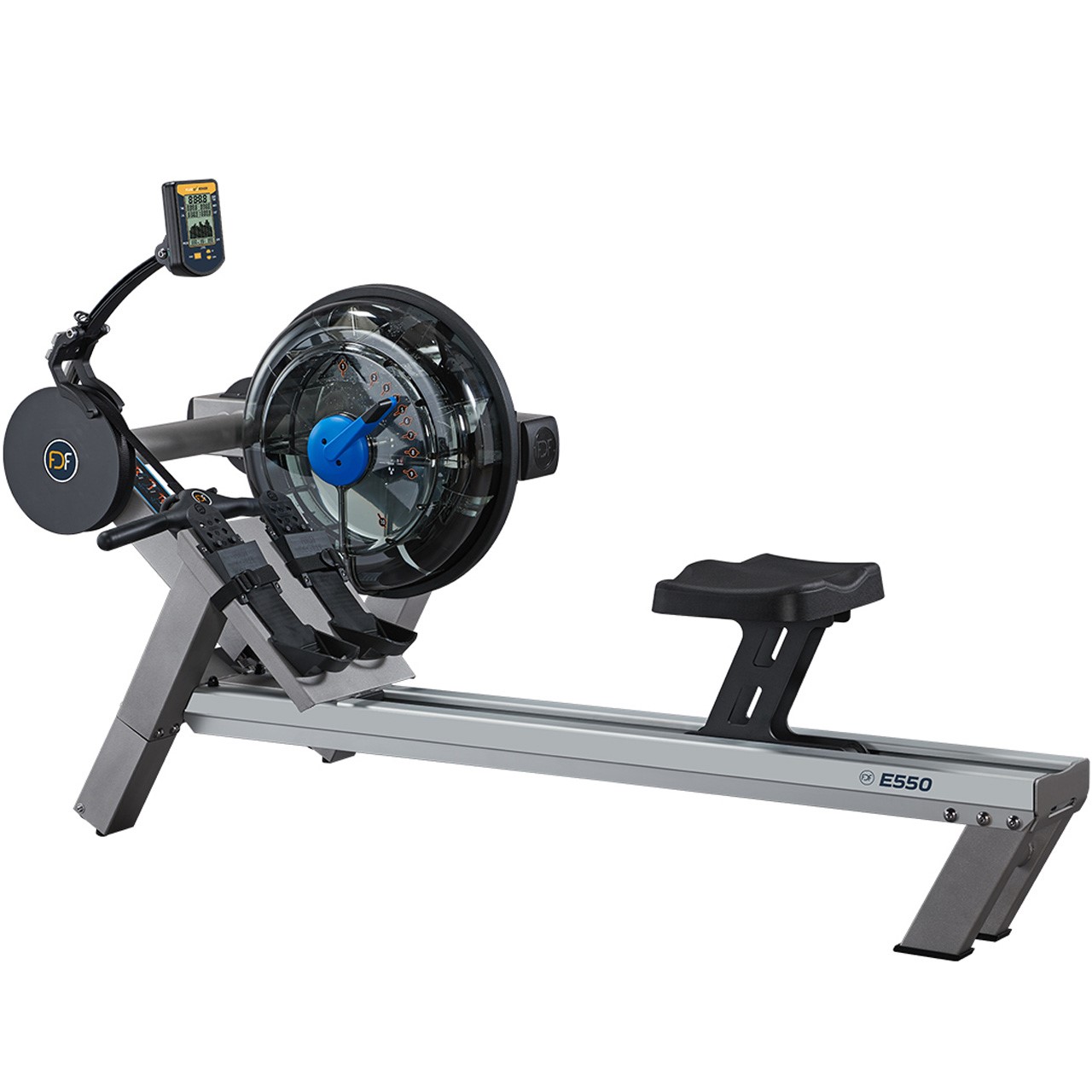 Fluid Rower Evolution E550 Side Tank Silver Bronze Water Rowing Machine Fluid Rower Evolution E550 Side Tank Silver Bronze Water Rowing Machine