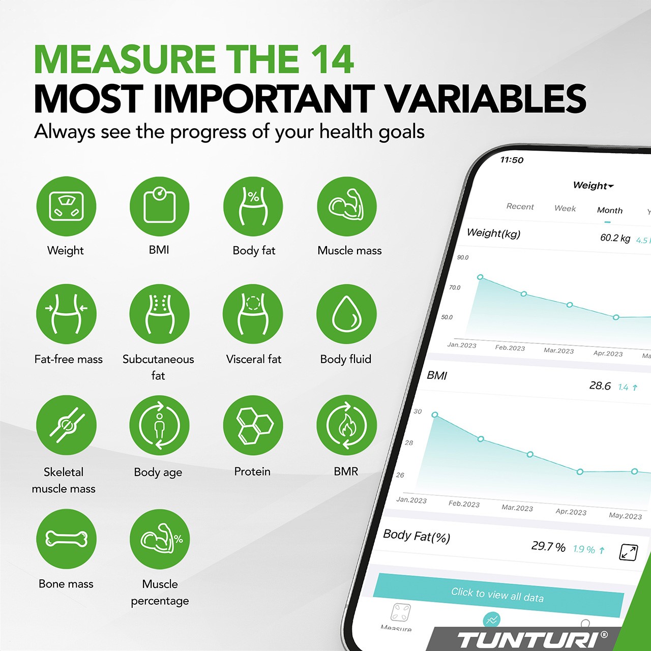 Tunturi SC30 Smart Analytic Scale with App 