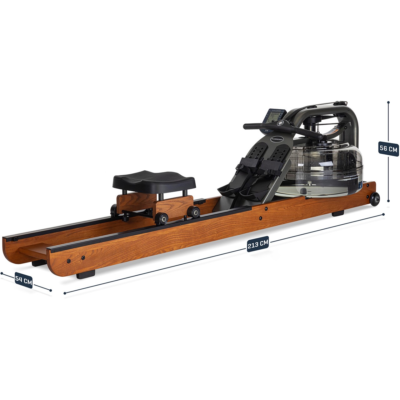 Fluid Rower Apollo PRO XL  Wooden Water Rowing Machine Dual Rail