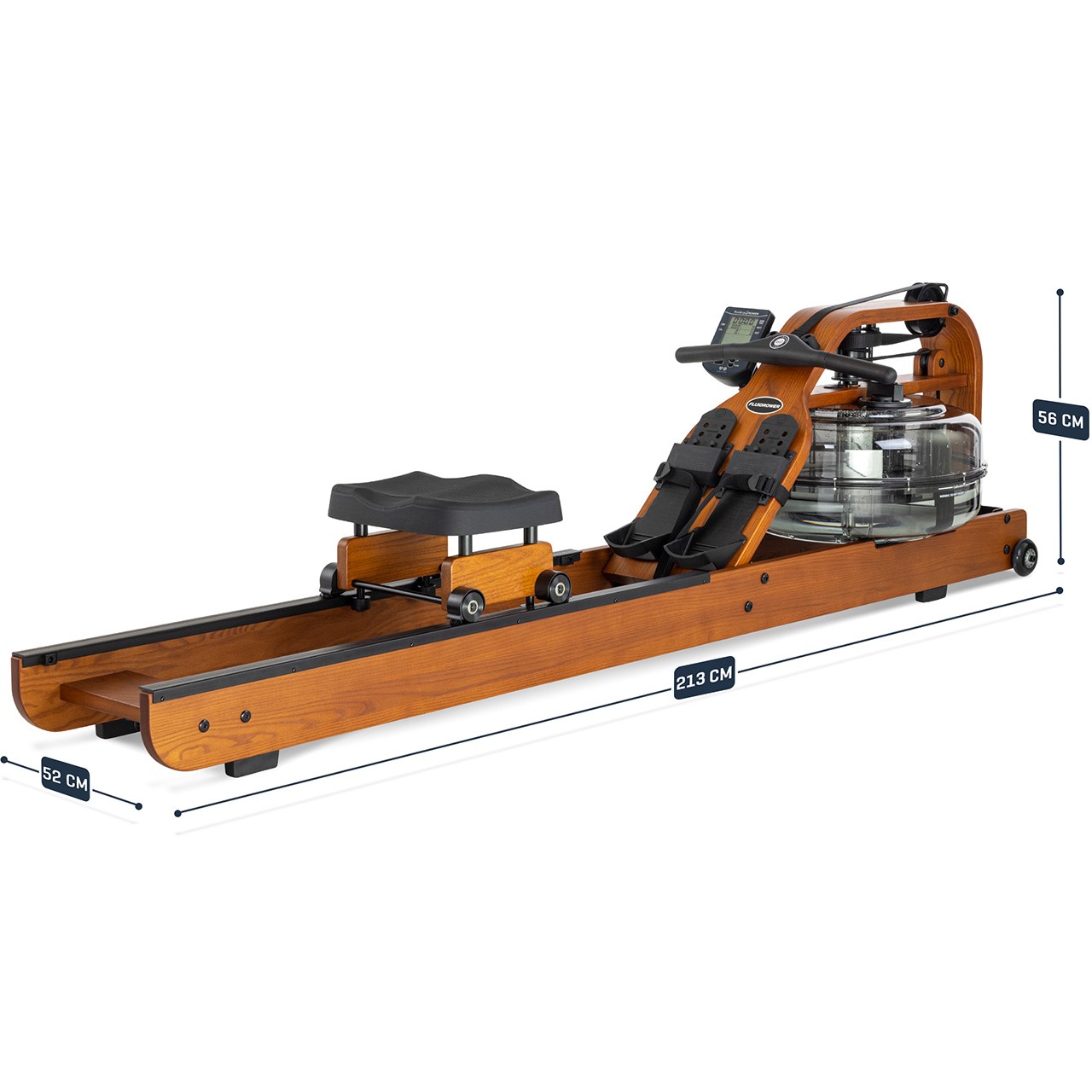 Fluid Rower Viking PRO V + SPH Wooden Water Rowing Machine Dual Rail