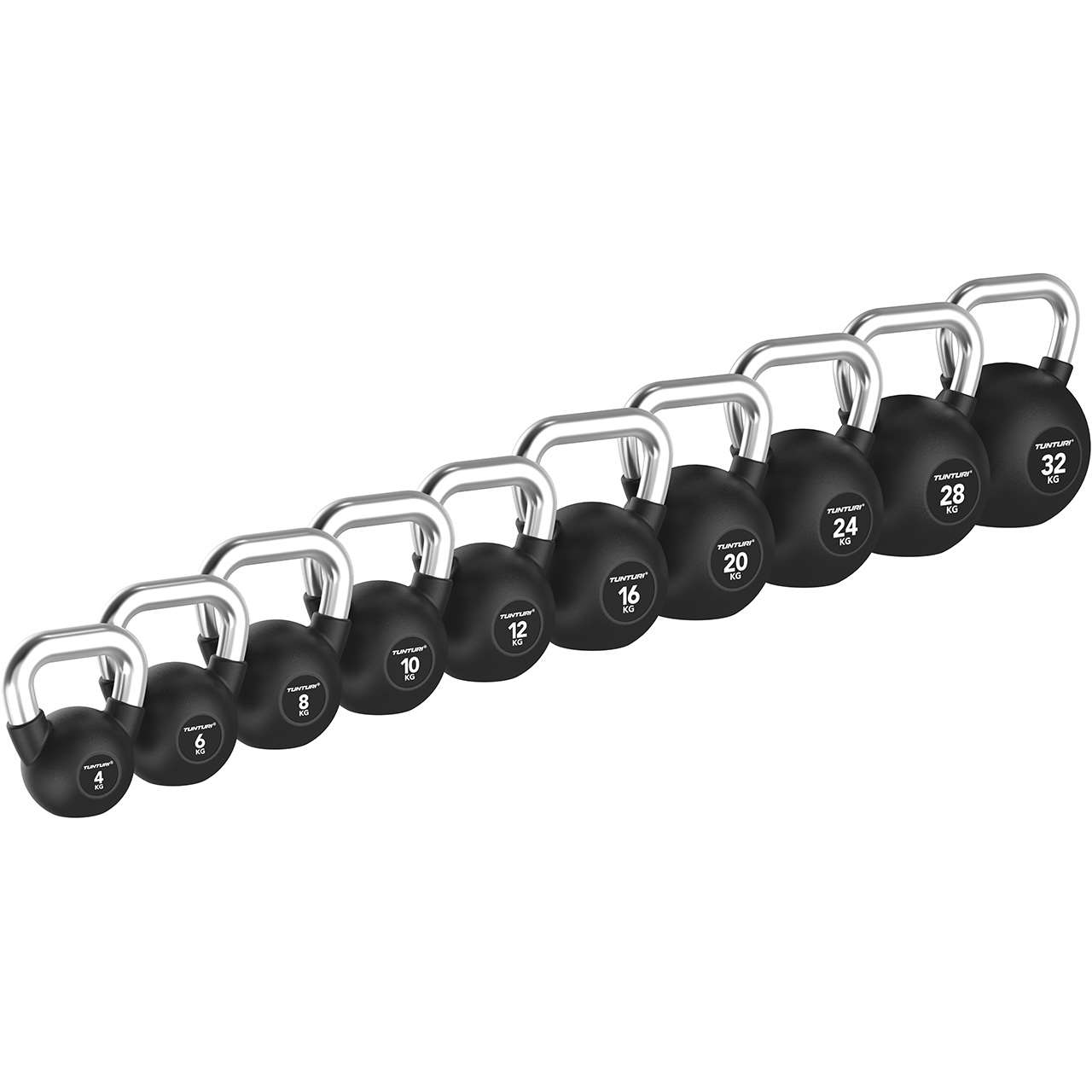 Tunturi Platinum Kettlebell mit Gummibeschichtung 20 kg