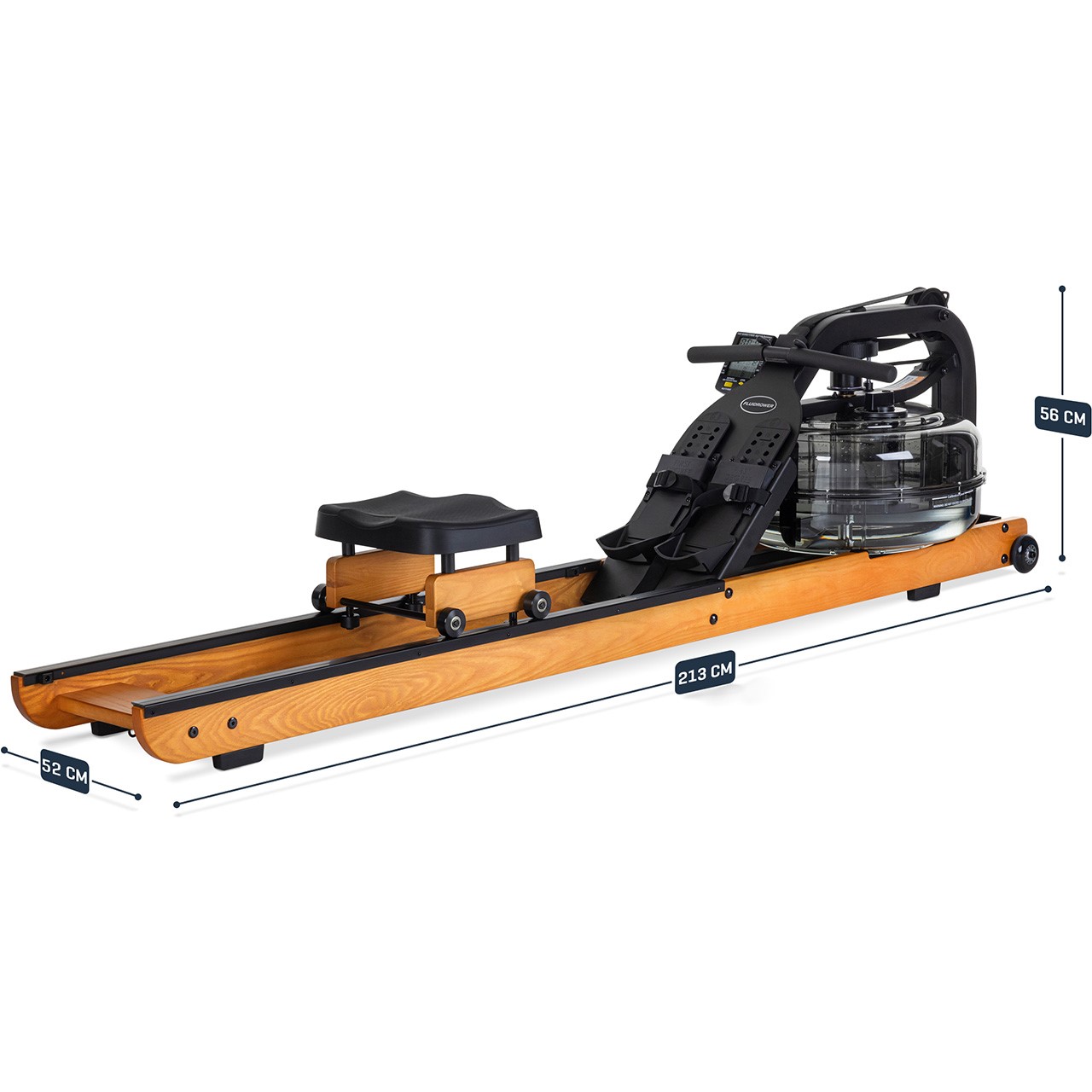Fluid Rower Apollo Plus Wooden Water Rowing Machine Dual Rail