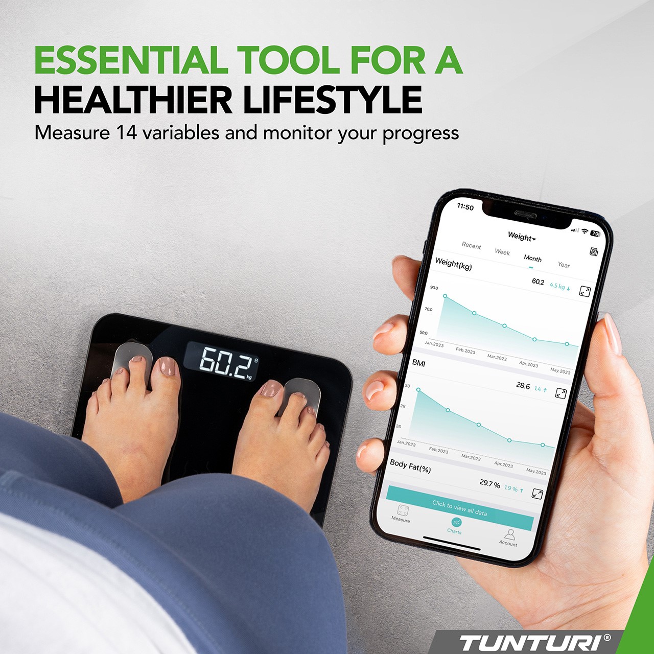 Tunturi SC30 Smart Scale with App 